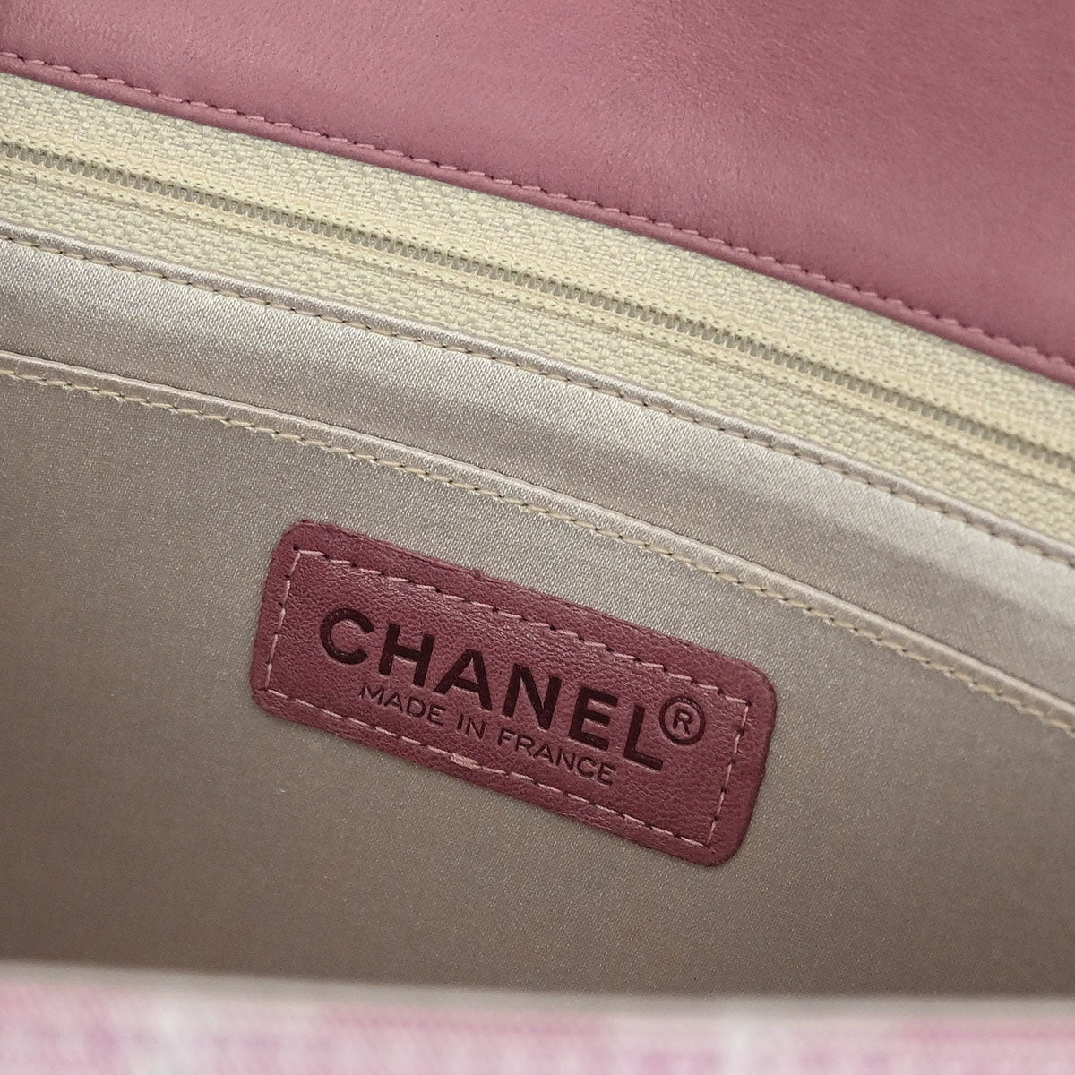 Chanel Pink Nylon Jacquard Travel Line Single Flap Shoulder Bag