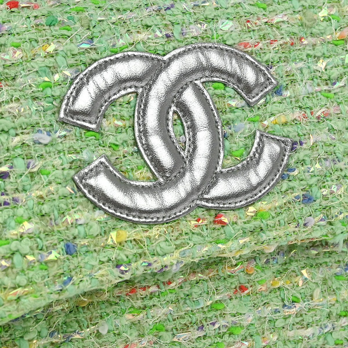 Chanel 1996-1997 Green Tweed Chain Handbag