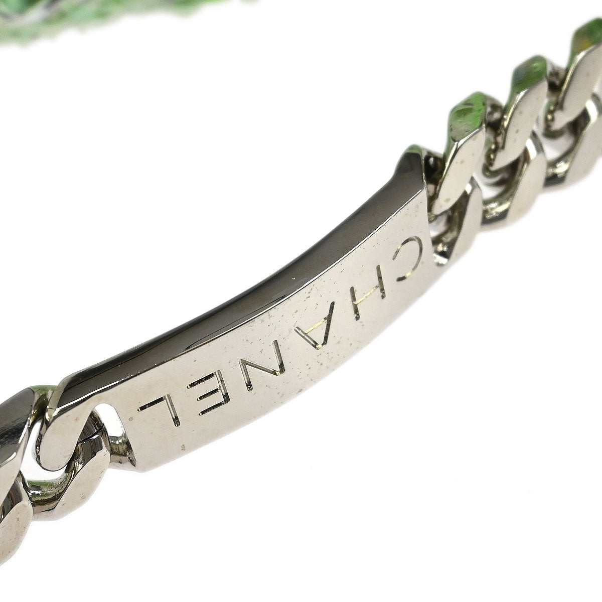 Chanel 1996-1997 Green Tweed Chain Handbag