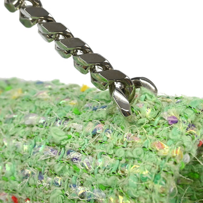 Chanel 1996-1997 Green Tweed Chain Handbag