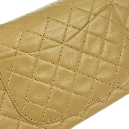 Chanel Beige Lambskin Small Classic Double Flap Shoulder Bag