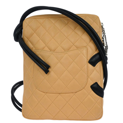 Chanel Beige Black Calfskin Cambon Ligne Crossbody Bag