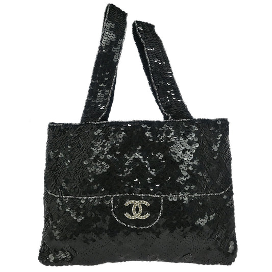 Chanel Black Sequins Handbag