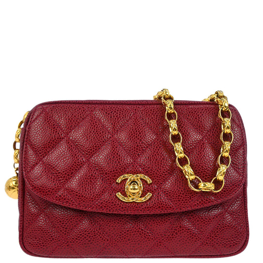Chanel Red Caviar Camera Bag Mini