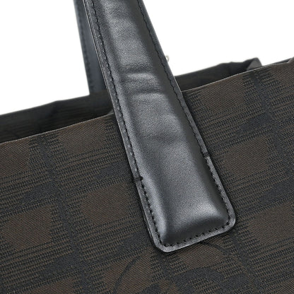Chanel 2005-2006 Brown Black Jacquard Nylon Travel Line Tote Bag