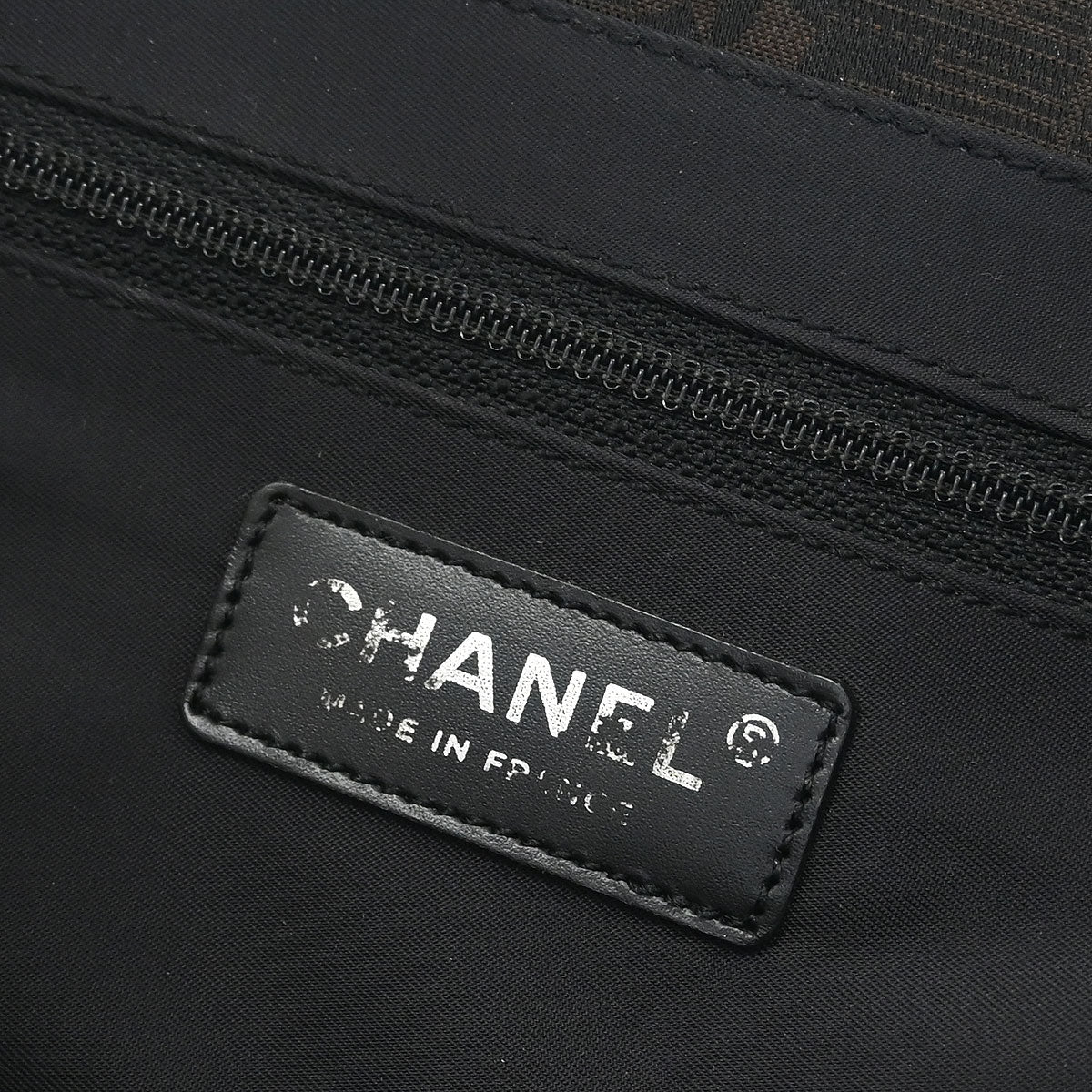 Chanel 2005-2006 Brown Black Jacquard Nylon Travel Line Tote Bag