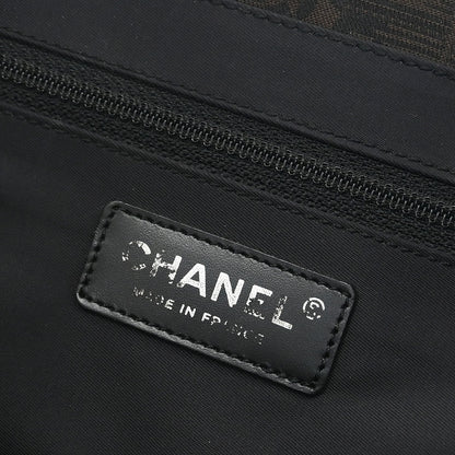 Chanel 2005-2006 Brown Black Jacquard Nylon Travel Line Tote Bag