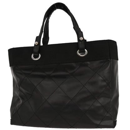 Chanel Black Leather Paris-Biarritz GM Tote Handbag