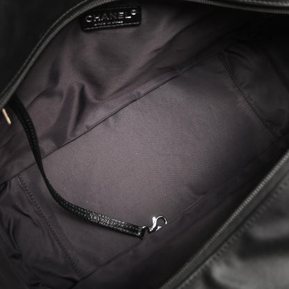 Chanel Black Leather Paris-Biarritz GM Tote Handbag