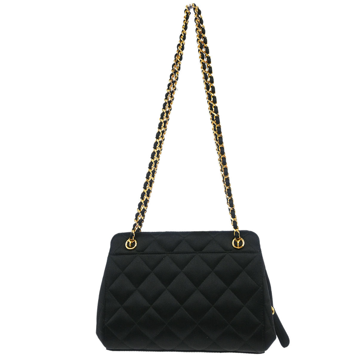 Chanel 1996-1997 Black Satin Shoulder Bag