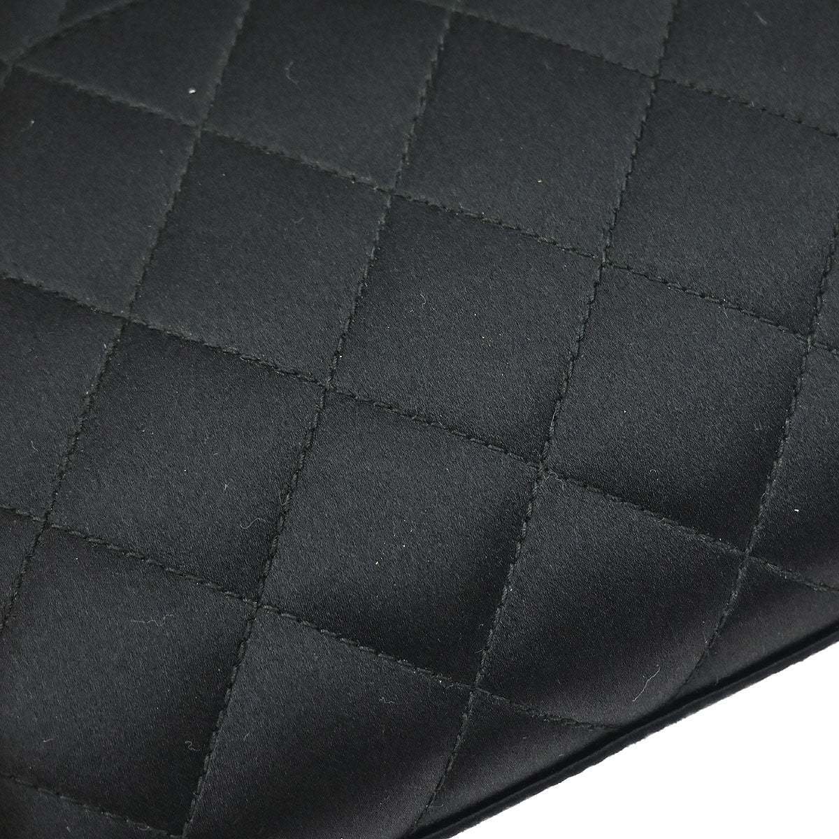 Chanel 1996-1997 Black Satin Shoulder Bag