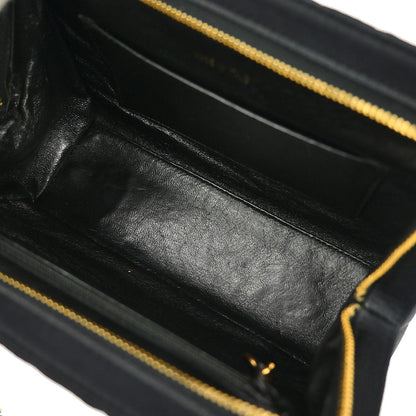 Chanel 1996-1997 Black Satin Shoulder Bag