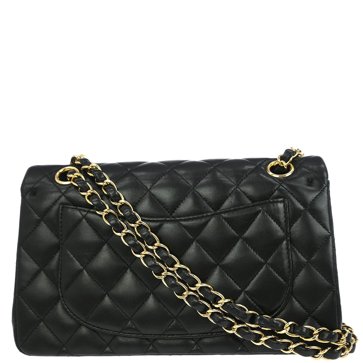 Chanel 2005-2006 Black Lambskin Small Classic Double Flap Shoulder Bag