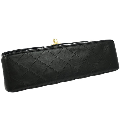 Chanel 2005-2006 Black Lambskin Small Classic Double Flap Shoulder Bag