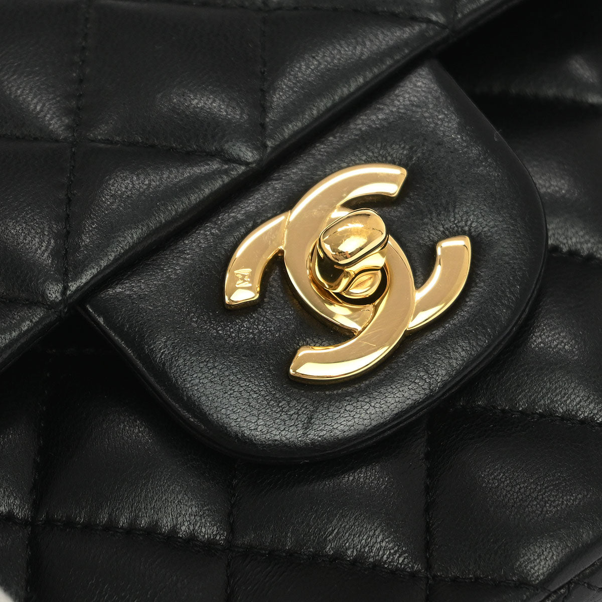 Chanel 2005-2006 Black Lambskin Small Classic Double Flap Shoulder Bag