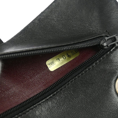 Chanel 2005-2006 Black Lambskin Small Classic Double Flap Shoulder Bag