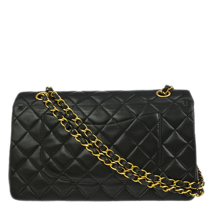 Chanel 1994-1996 Black Lambskin Medium Classic Double Flap Shoulder Bag
