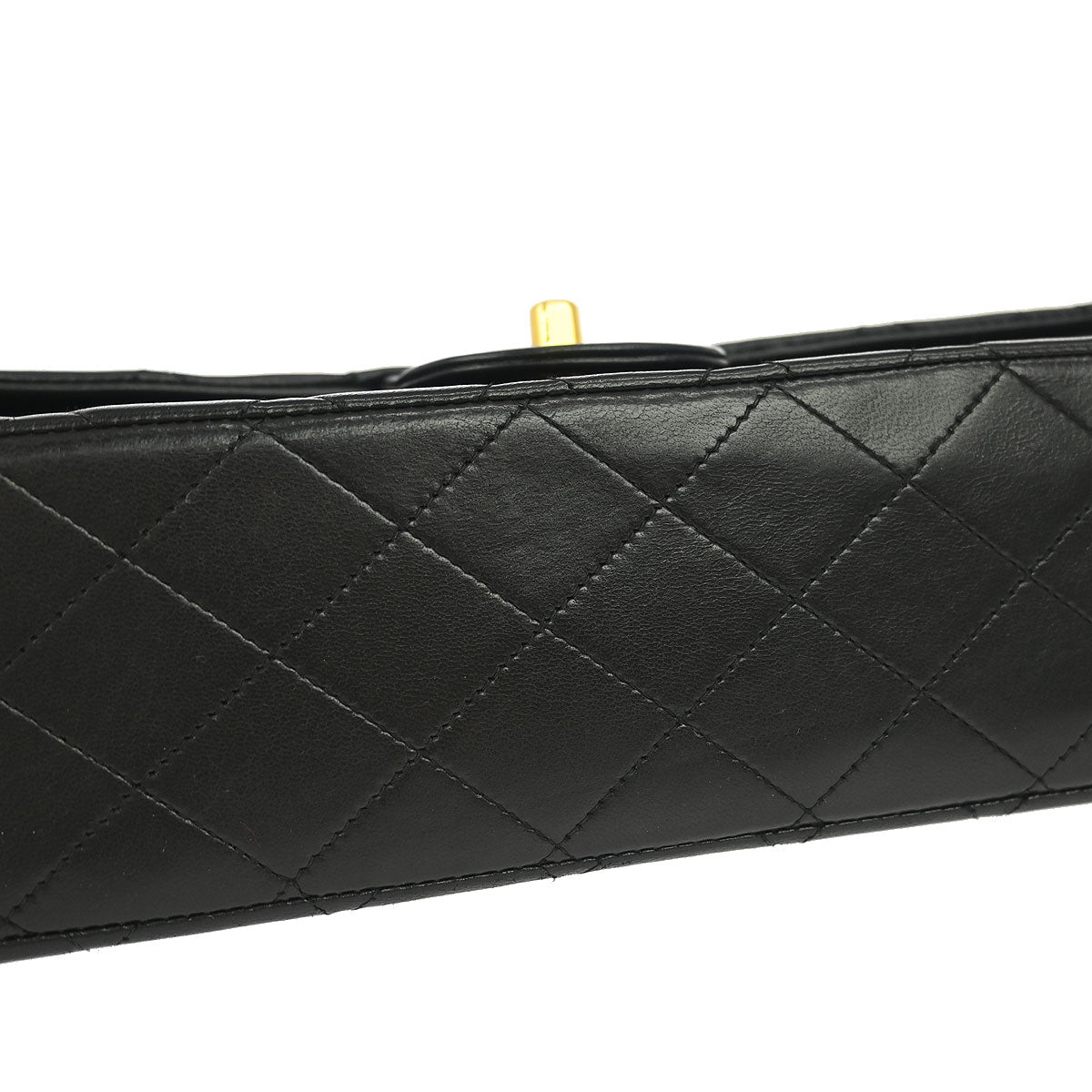 Chanel 1994-1996 Black Lambskin Medium Classic Double Flap Shoulder Bag