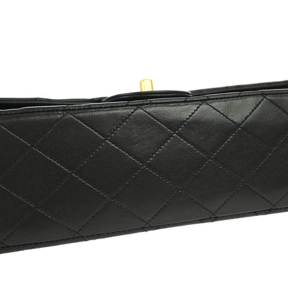 Chanel 1994-1996 Black Lambskin Medium Classic Double Flap Shoulder Bag