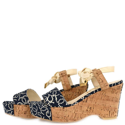 Chanel * Navy Sandals Shoes #38