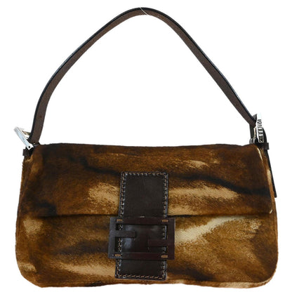 Fendi * Brown Pony Hair Baguette Handbag