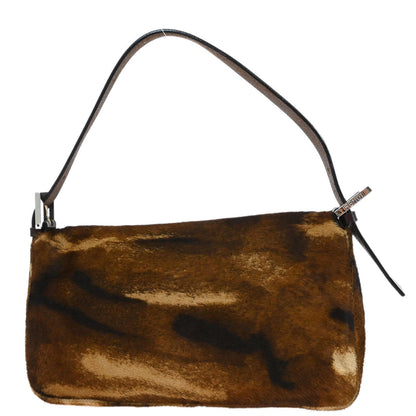 Fendi * Brown Pony Hair Baguette Handbag