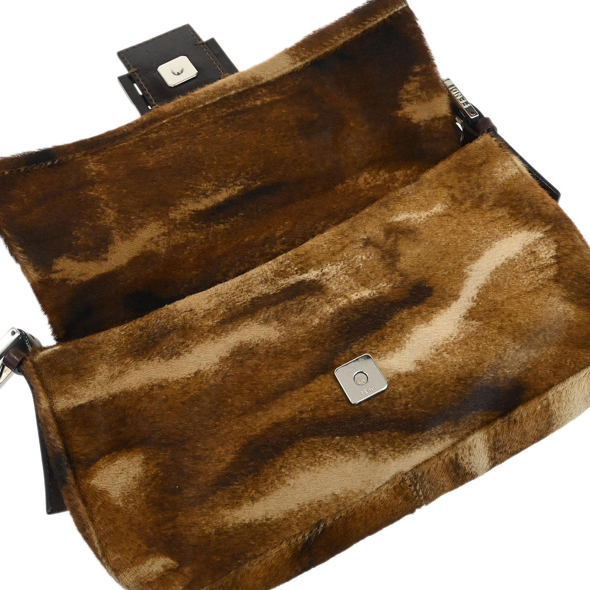 Fendi * Brown Pony Hair Baguette Handbag