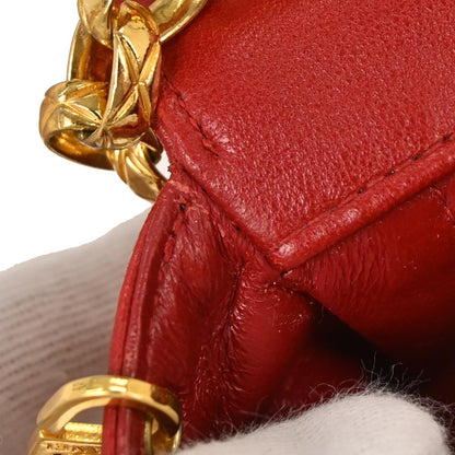 Chanel Red Lambskin Shoulder Bag