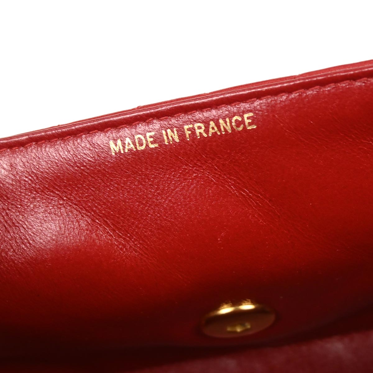Chanel Red Lambskin Shoulder Bag