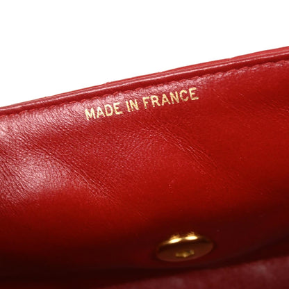 Chanel Red Lambskin Shoulder Bag