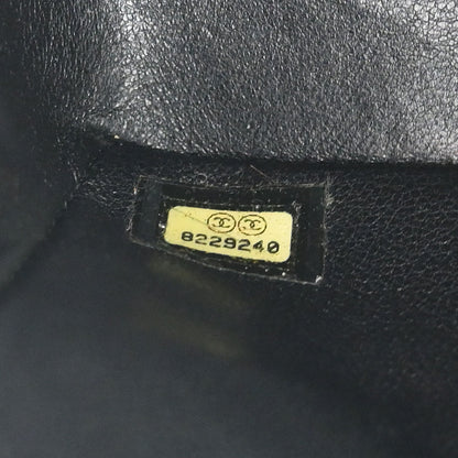 Chanel Black Caviar Wood Straight Flap Shoulder Bag