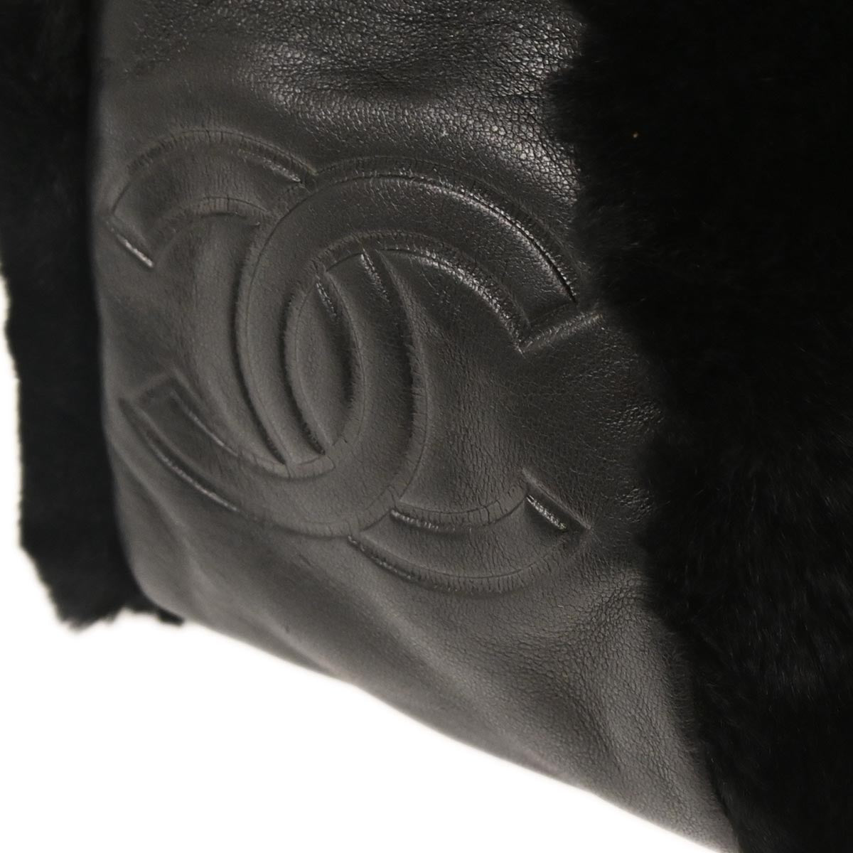 Chanel * 2005-2006 Black Lapin Fur Handbag