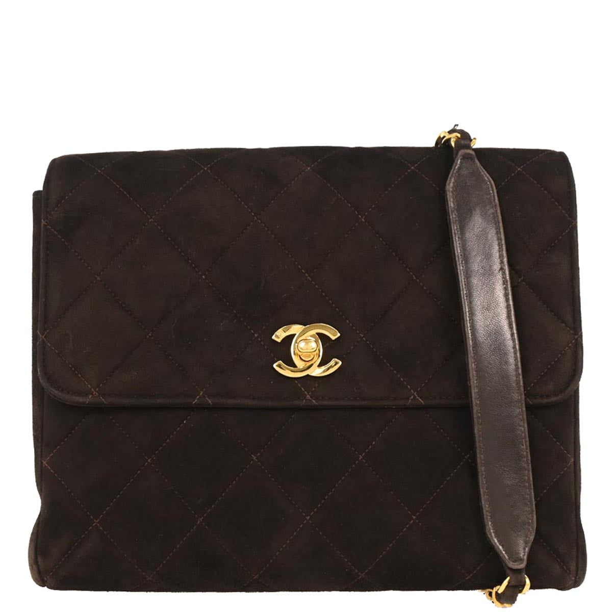 Chanel Brown Suede Shoulder Bag
