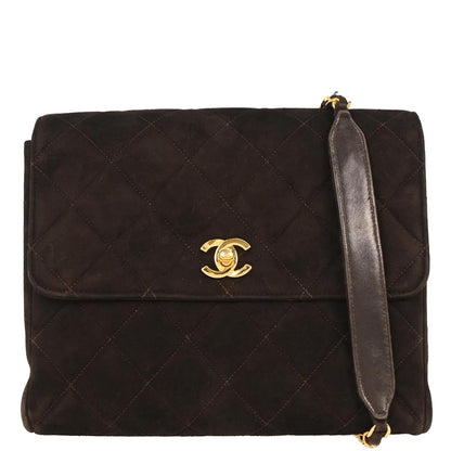 Chanel Brown Suede Shoulder Bag