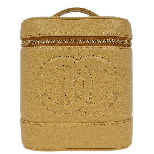 Chanel Beige Caviar Timeless Vanity Handbag