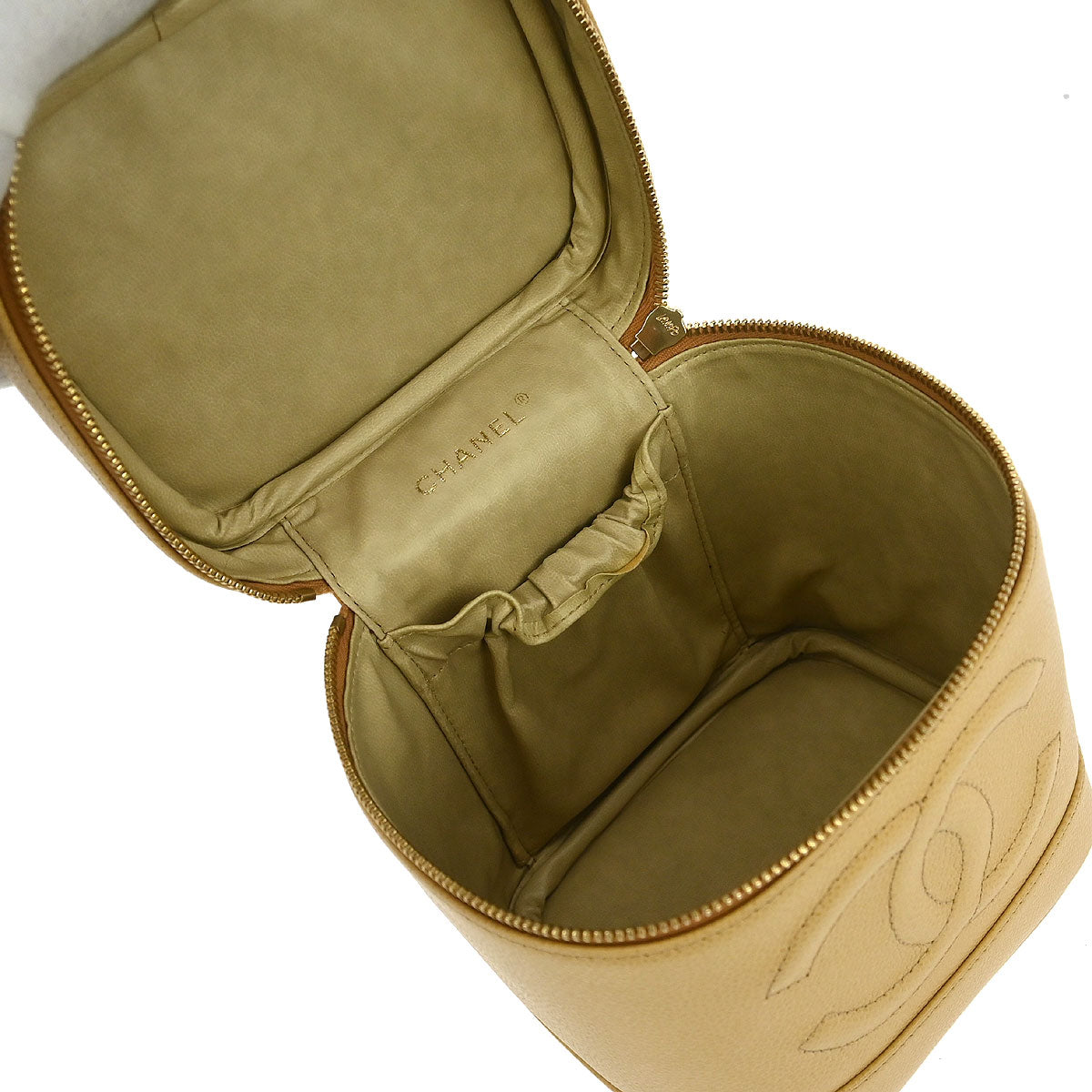 Chanel Beige Caviar Timeless Vanity Handbag