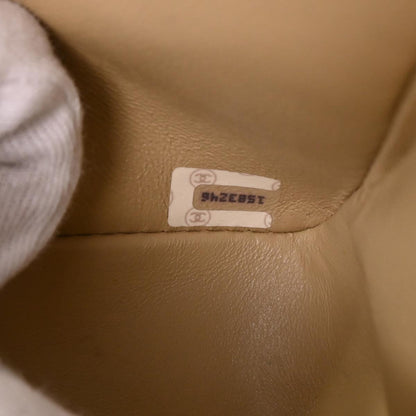 Chanel 1989-1991 Beige Lambskin Small Classic Double Flap Shoulder Bag