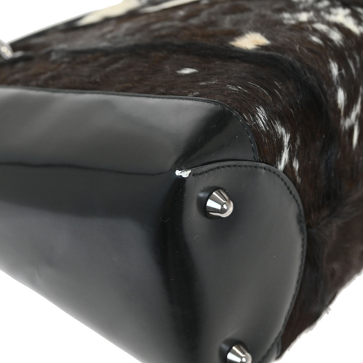 Christian Dior * Black Fur Lady Dior 2way Shoulder Handbag