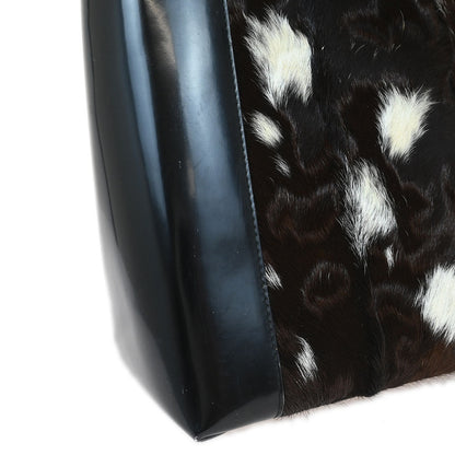 Christian Dior * Black Fur Lady Dior 2way Shoulder Handbag