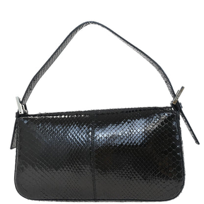 Fendi * Black Python Baguette Handbag