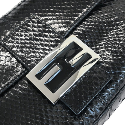 Fendi * Black Python Baguette Handbag