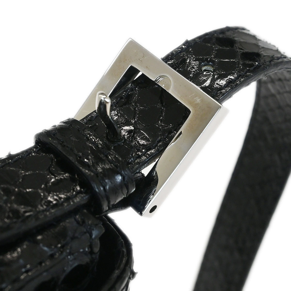 Fendi * Black Python Baguette Handbag