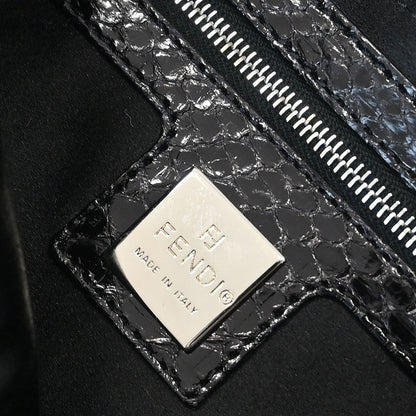 Fendi * Black Python Baguette Handbag