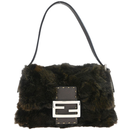 Fendi * Brown Fur Selleria Mamma Baguette Handbag