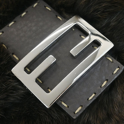 Fendi * Brown Fur Selleria Mamma Baguette Handbag