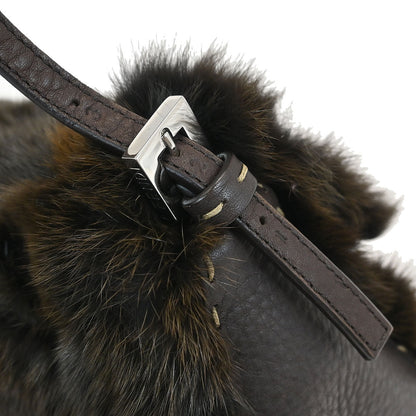 Fendi * Brown Fur Selleria Mamma Baguette Handbag