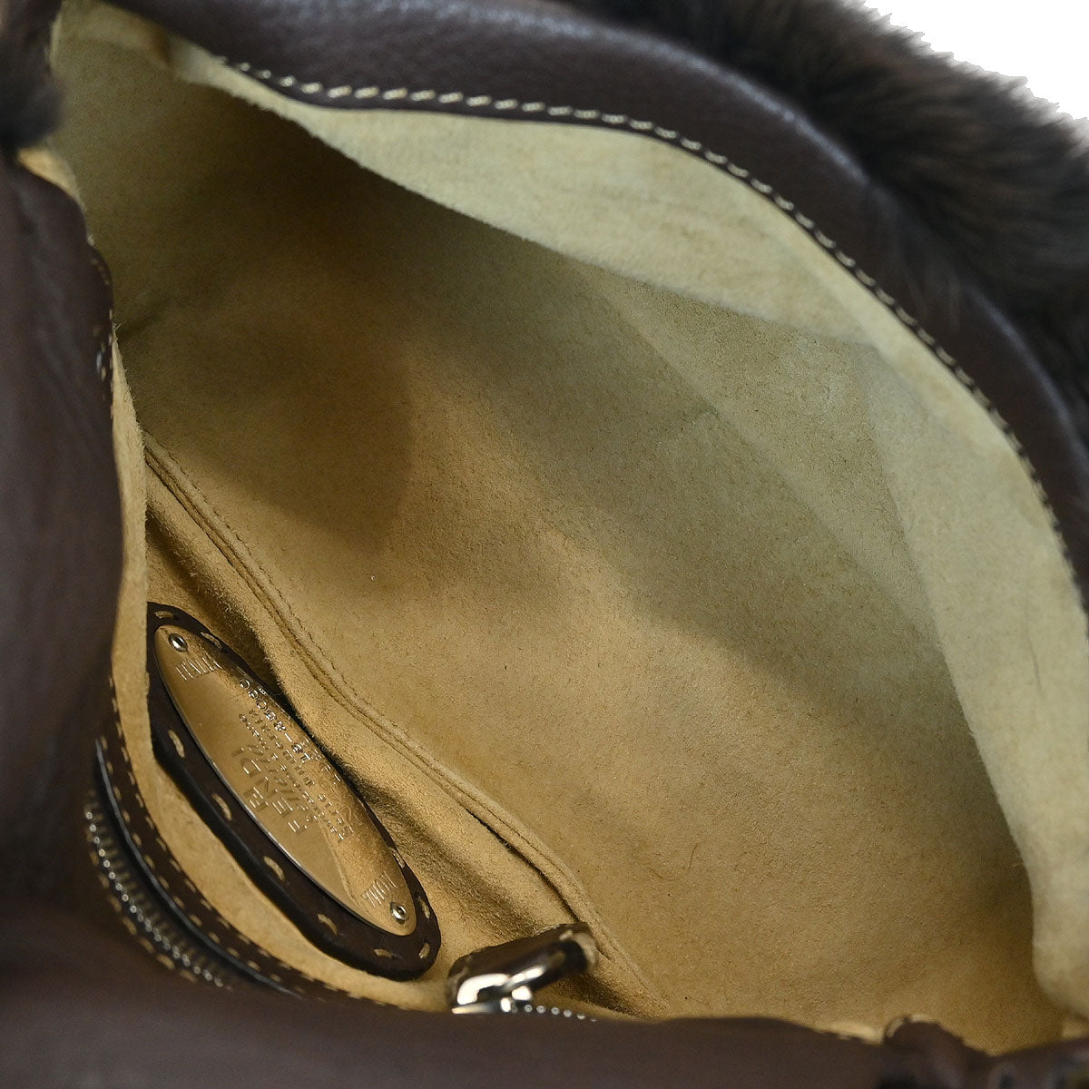 Fendi * Brown Fur Selleria Mamma Baguette Handbag