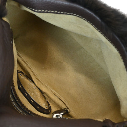 Fendi * Brown Fur Selleria Mamma Baguette Handbag