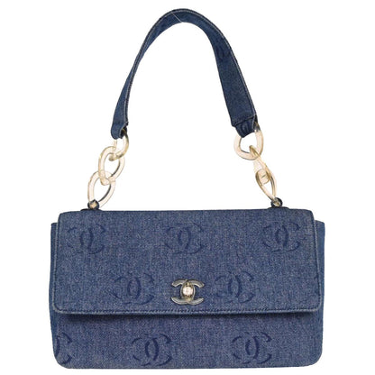 Chanel 2002-2003 Blue Denim Handbag