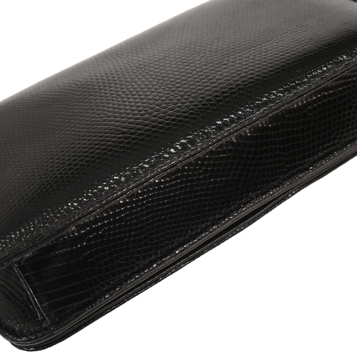 Chanel * 1986-1988 Black Lizard Shoulder Bag